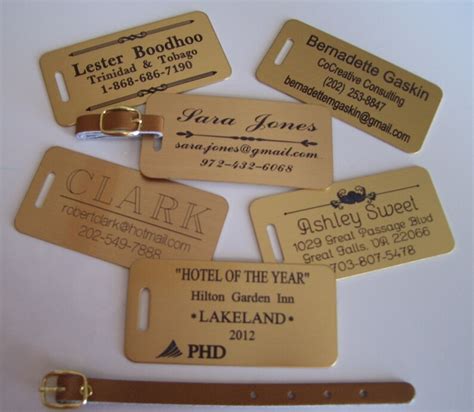 Engraved Brass Luggage Tag Custom Engraved Personalized With Etsy