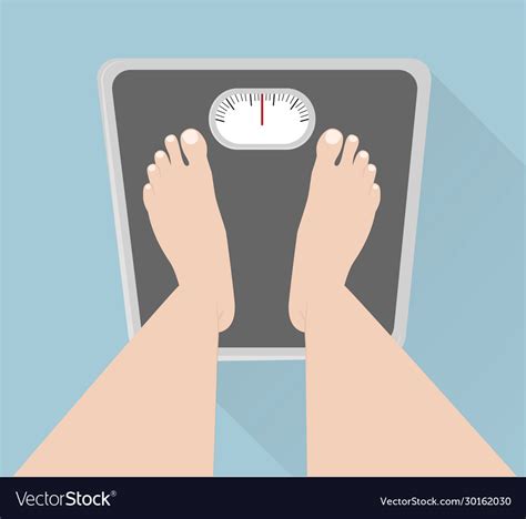 Person Measuring Weight On Scale Royalty Free Vector Image