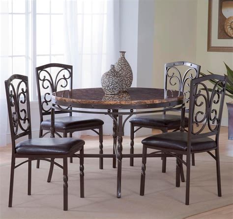 Tables & chairs from ashley furniture are stylish, quality pieces that let you create the ultimate space. Bernards Tuscan 5-Piece Metal/Faux Marble Dinette Table ...