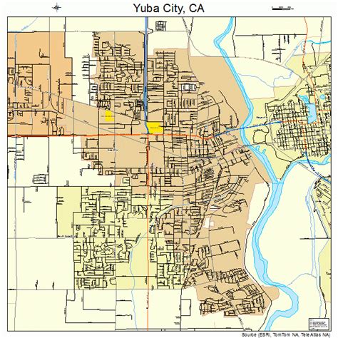 Yuba City California Street Map 0686972