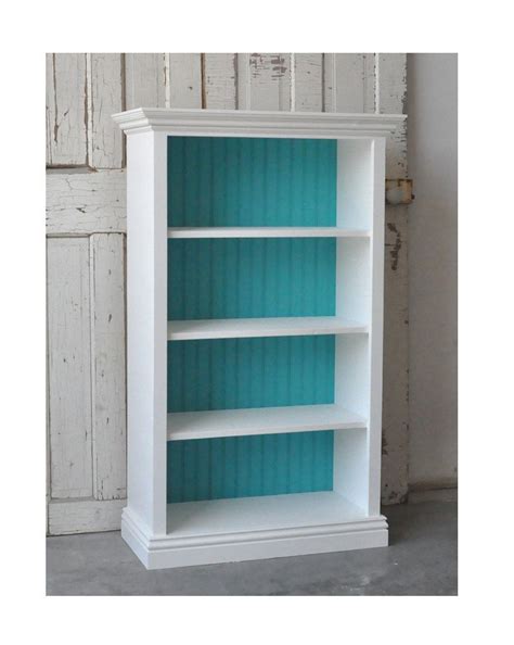 Bookcase In Distressed White And Teal 30000 Via Etsy Seriously