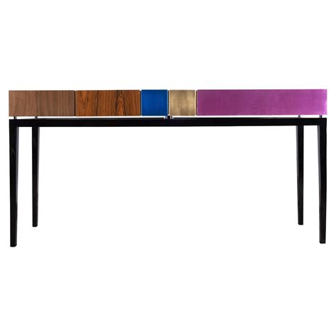 21st Century Cortez Console Lacquered Wood Gold Leaf For Sale At 1stdibs