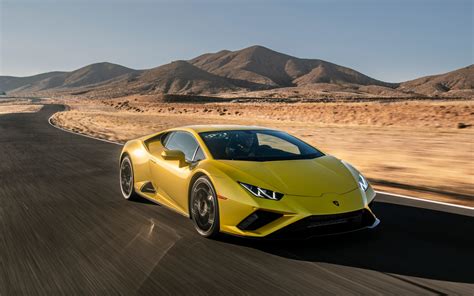 Download Wallpapers Lamborghini Huracan Evo Yellow Sports Coupe Race
