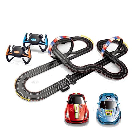 Diy 2 Player 2 Car Racing Track Car Kit Set Kids Toys Loops Electric
