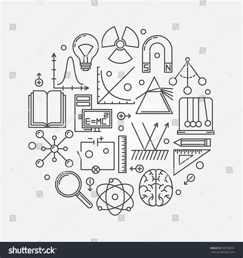 Physics Round Illustration Vector Linear Science Stock