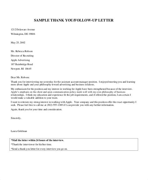 Follow Up Letter After Interview Reshype