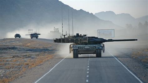 A German Convoy With Leopard 2s In Afghanistan Leaving Camp 1920x1080