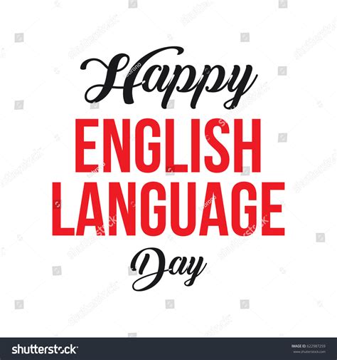 Happy English Lenguage Day Logo Vector เวกเตอร์สต็อก ปลอดค่าลิขสิทธิ์
