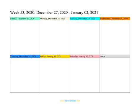 Weekly Calendar 2021 Word Excel Pdf