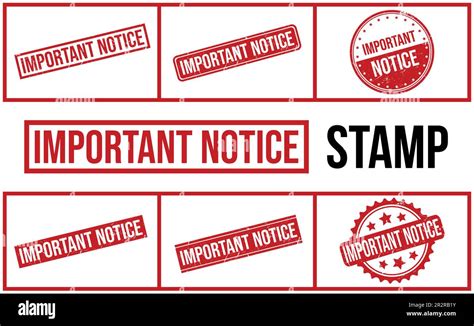 Important Notice Rubber Stamp Set Vector Stock Vector Image And Art Alamy