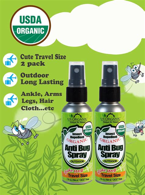 Us Organic Organic Insect Repellent Spray 2 Fl Oz 2 Pack