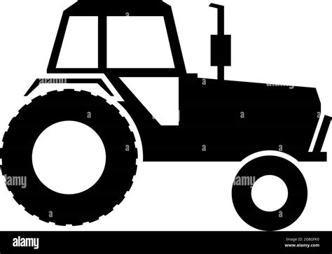 Tractor Silhouette Farm Field Machine Vector Icon Stock Vector Image