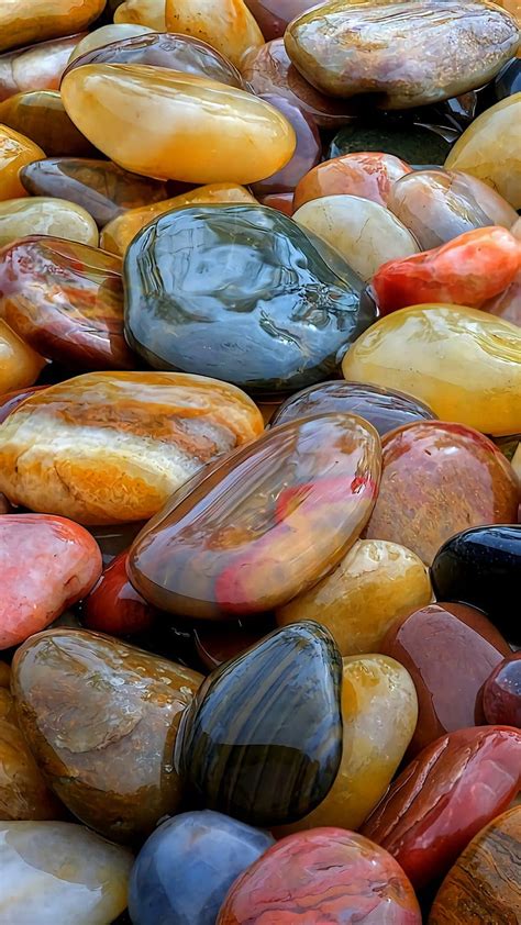 Colorful Pebbles Stones Nature Background Ios Android Apple Hd
