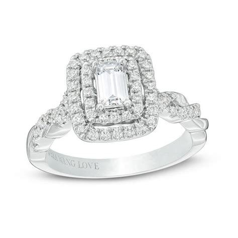 Shop diamond rings, simple engagement rings and more today at zales. Vera Wang Love Collection 1 CT. T.W. Emerald-Cut Diamond ...