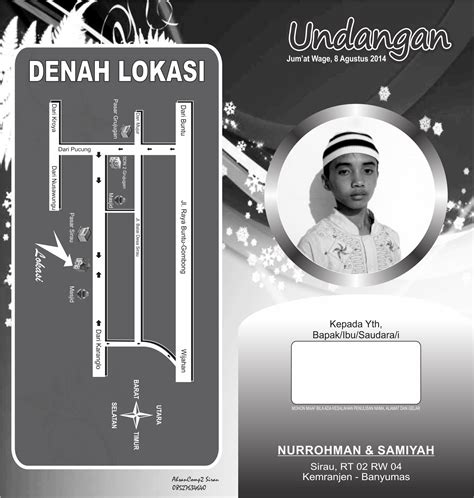Desain Undangan Khitan / Sunat BW (Satu Warna) cdr | Kumpulan Desain Grafis CorelDraw