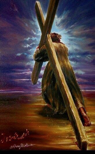 Jesus Carrying The Cross Prophetic Art Painting Jesus Pictures