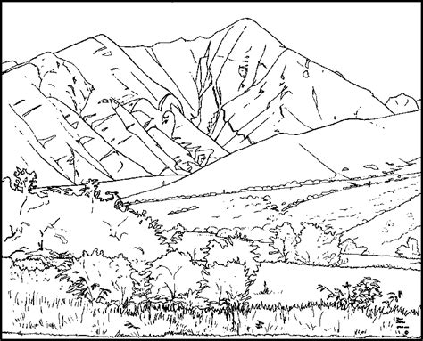 Mountain Coloring Page Adult Clip Art Library