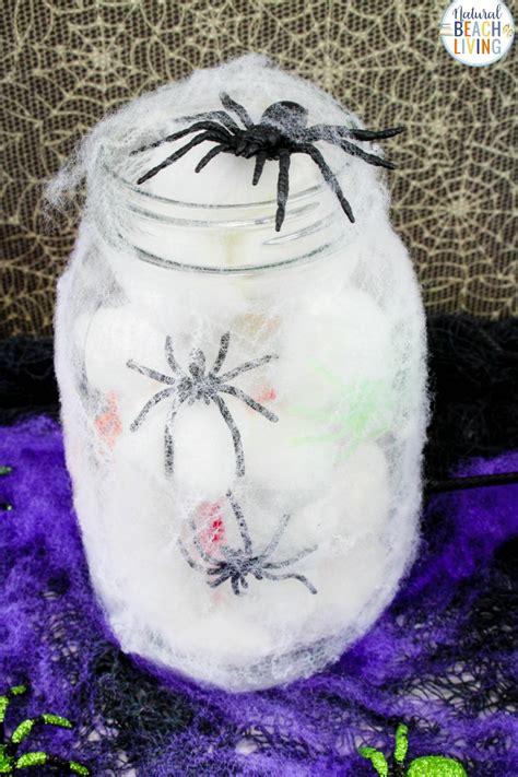 Spooky Spider Jar Mason Jar Crafts For Halloween Natural Beach Living