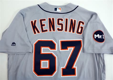 2017 Detroit Tigers Logan Kensing 67 Game Issued Grey Jersey Mr