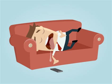 Cartoon Of The Man Sleeping On Couch Illustrations Royalty Free Vector