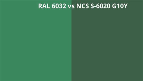 Ral 6032 Vs Ncs S 6020 G10y Ral Colour Chart Uk