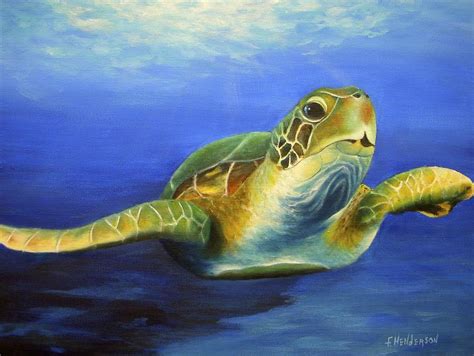 Margie The Sea Turtle Painting By Francine Henderson