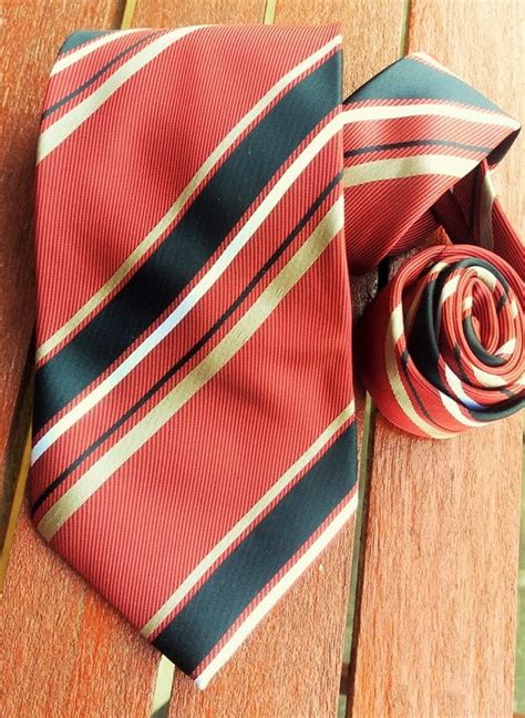 Corbata a rayas diagonales rojas y blancas corbatas vintage Etsy España