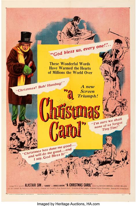 A Christmas Carol United Artists 1951 Very Fine On Linen One Lot