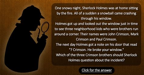 Riddle Of Sherlock Holmes And The Broken Window