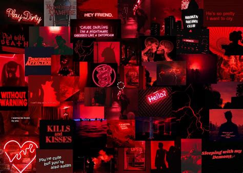 Red Aesthetic Collage Wallpapers Wallpaper Cave