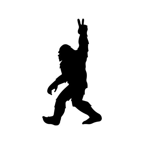 Bigfoot Peace Sign Hand Mirando A La Izquierda Sasquatch Etsy
