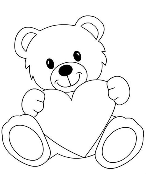 Kleurplaten beer met groot hart Bear coloring, Bear coloring pages