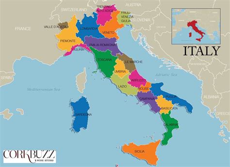 Map Of 20 Italian Regions Grand Voyage Italy
