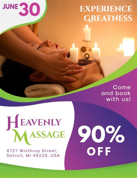 Spa And Massage Parlor Ad Flyer Template Flyer Template Packaging