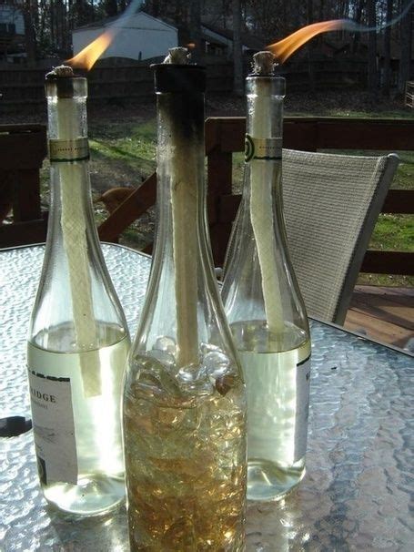 Upcycled Garden Style Wine Bottle Tiki Torch Wine Bottle Tiki Wine