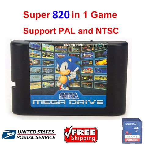 820 In 1 Game Cartridge Multicart For Sega Genesis Mega Megadrive