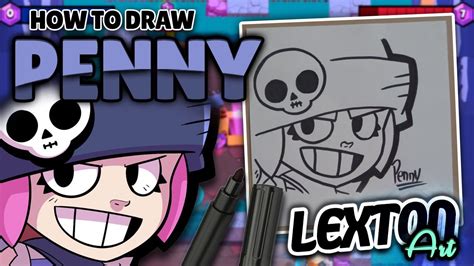 Download free coloring page now! How To Draw PENNY - Brawl Stars // LextonArt - YouTube