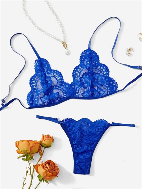 classic sexy floral lace lingerie set shein usa