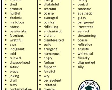 Adjectives Of Attitude Archives EngDic