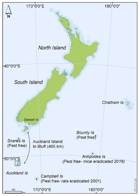Map Of The Auckland Islands New Zealands Subantarctic Islands