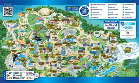 Theme Park And Attractions Map Seaworld San Diego
