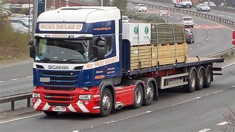 Scania Truck Trucks Lorry With Flatbed Trailers Photos Yorkshire