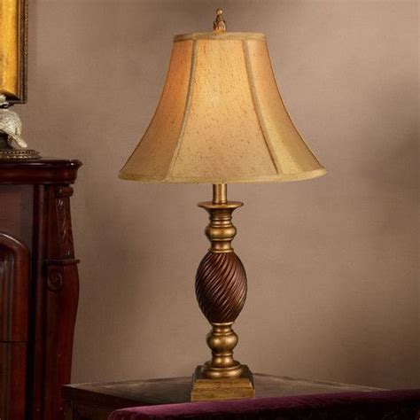 Hazelwood Home LMP Mahogany 25 H Table Lamp With Bell Shade