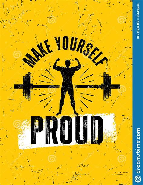 Make Yourself Proud Gym Typography Inspiring Workout Motivation Quote