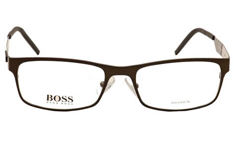 hugo boss men s eyeglasses 0313 pjt titanium brown full rim optical frame 54mm