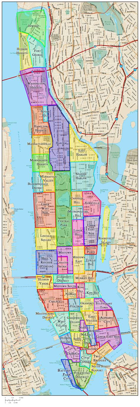 Detailed Tourist Map Of Manhattan Manhattan Detailed