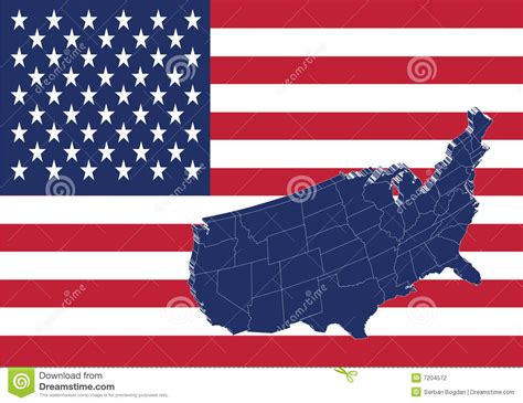 United States Of America Map And Flag Stock Vector Illustration Of