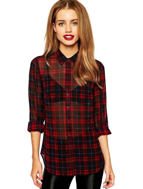 Compare Prices On Red Checked Shirt Womens Online Shoppingbuy Low