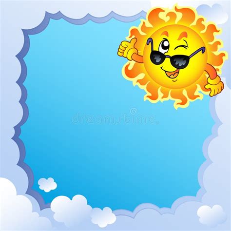Frame Nebuloso Com Sun 3 Ilustração Do Vetor Ilustração De Quadro