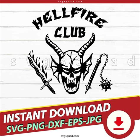 Hellfire Club Silhouette SVG Stranger Things Cut File For Cricut